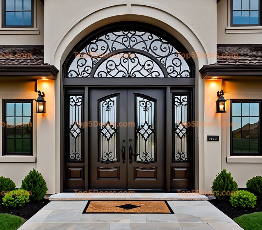 Iowa wrought iron double contemporary Door