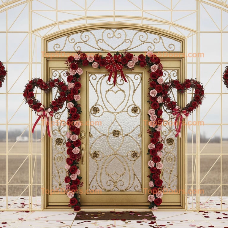 Iowa wrought iron glass paneled mediterranean Door