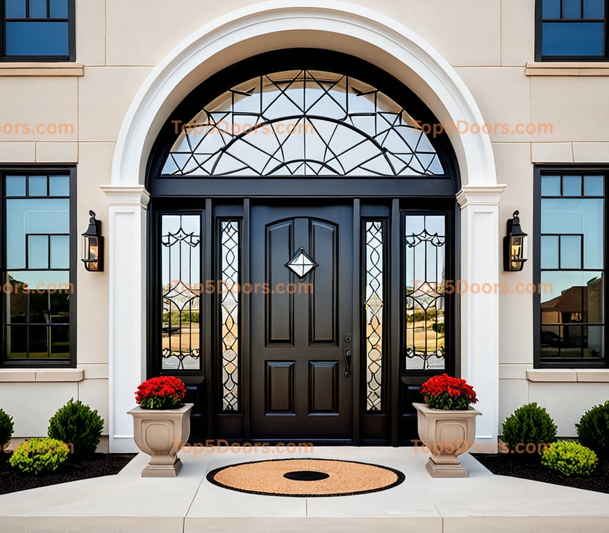 Iowa wrought iron glass paneled minimalist Door