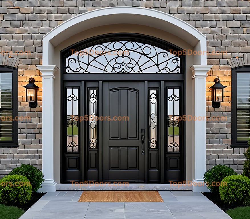 Iowa wrought iron single traditional american Door