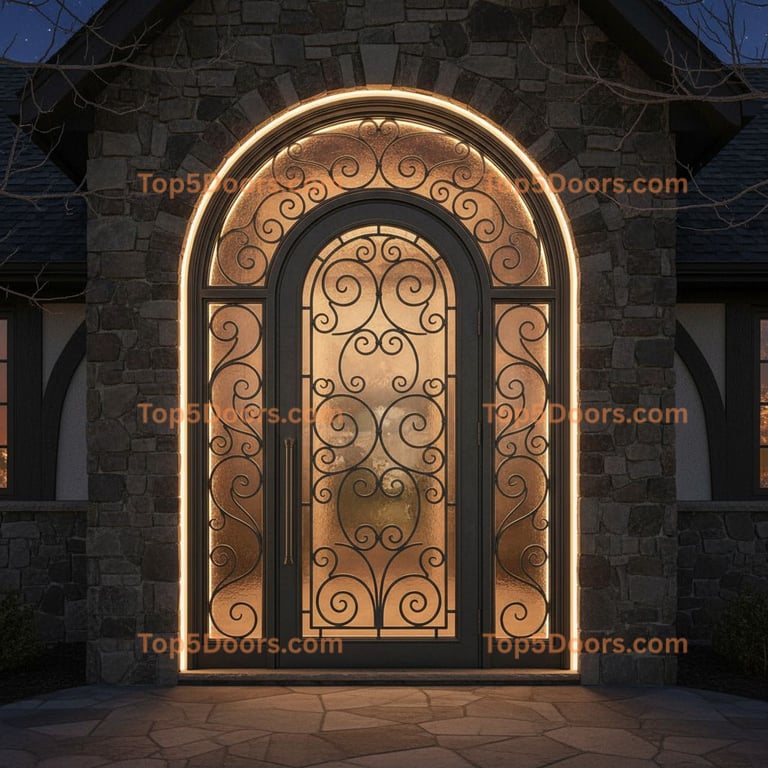 Iowa wrought iron steel frame tuscan Door
