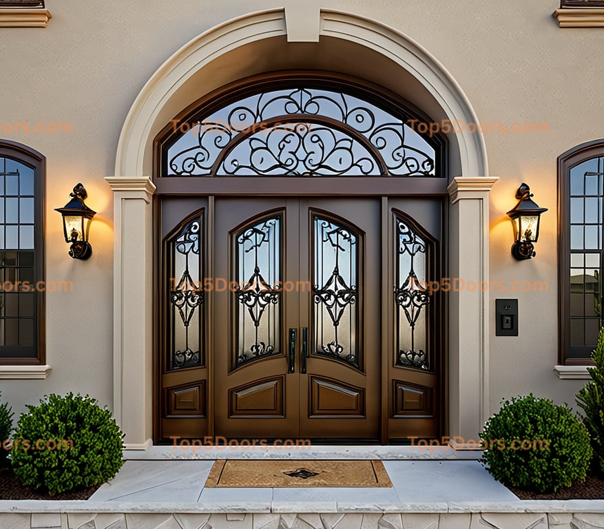 Kansas arched double tuscan Door