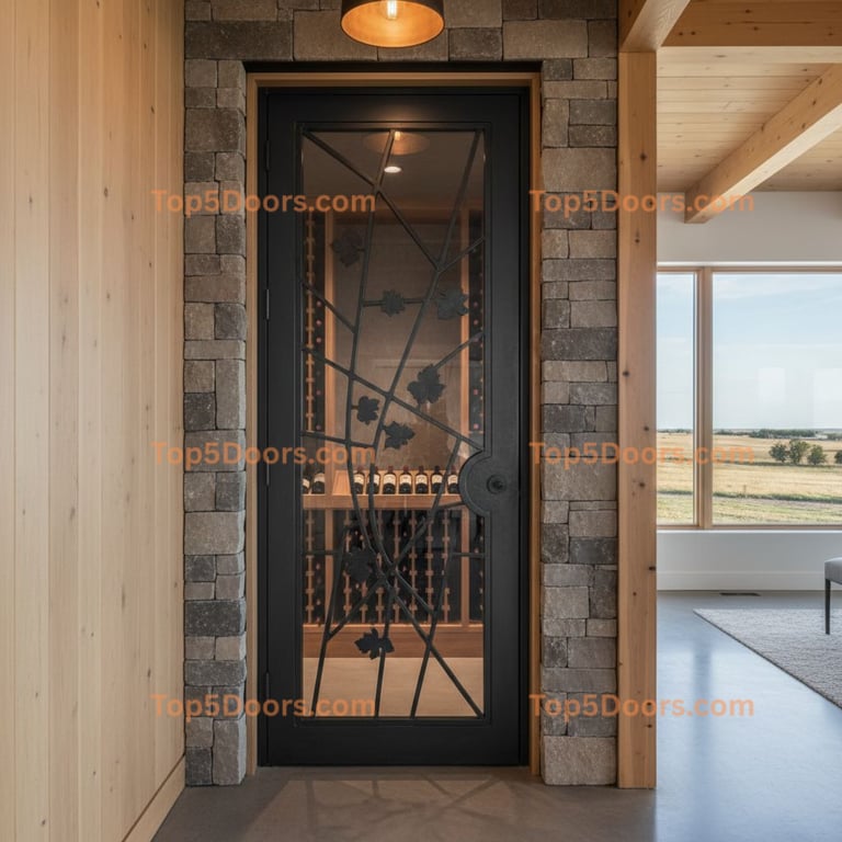 Kansas wine cellar door scandinavian Door