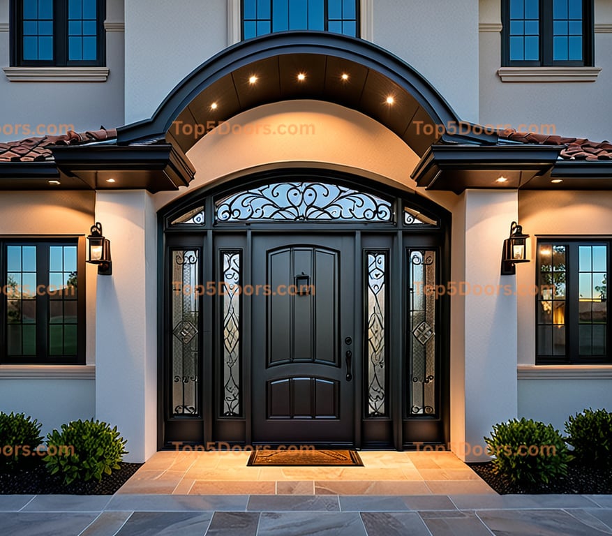 Kansas wrought iron single mediterranean Door