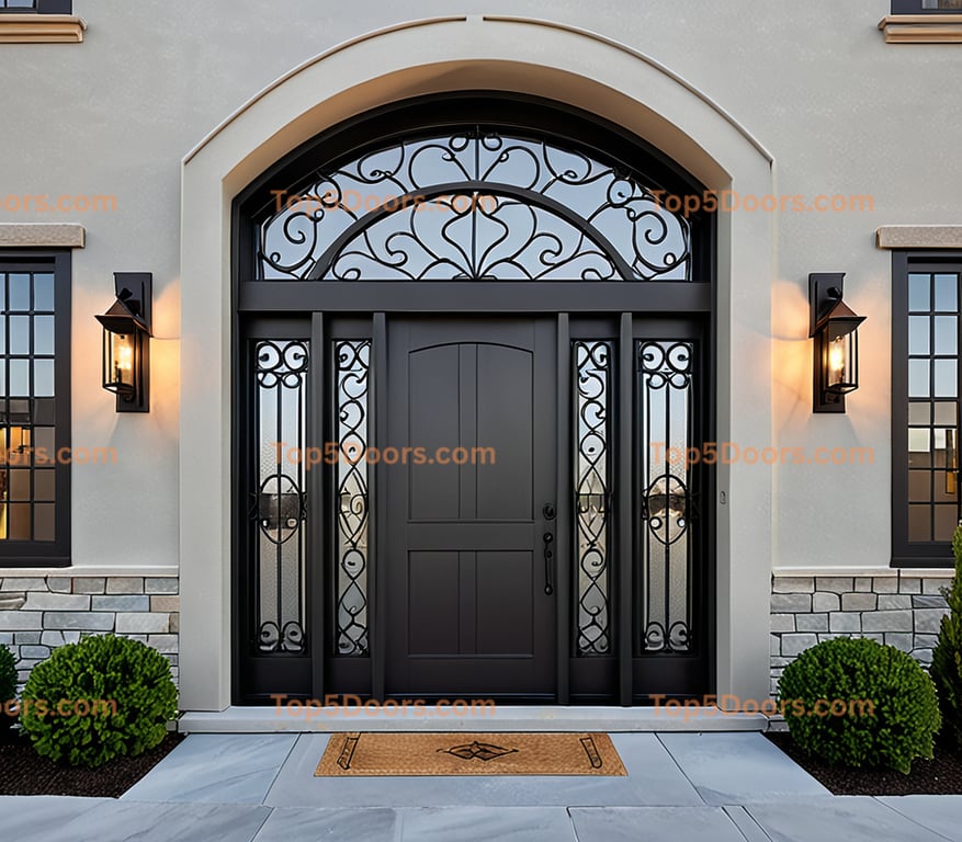 Kansas wrought iron solid panel industrial Door