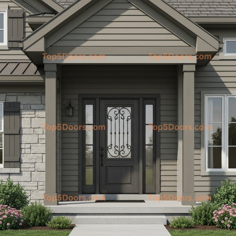 Kansas wrought iron steel frame modern farmhouse Door