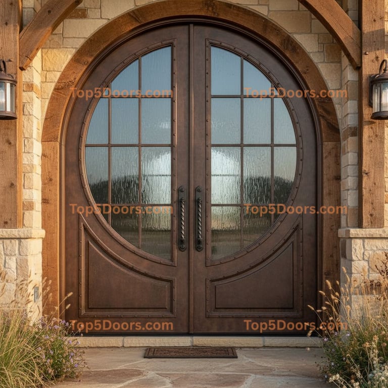 Kansas wrought iron steel frame french country Door