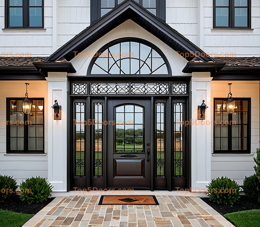 Kansas wrought iron steel frame victorian Door