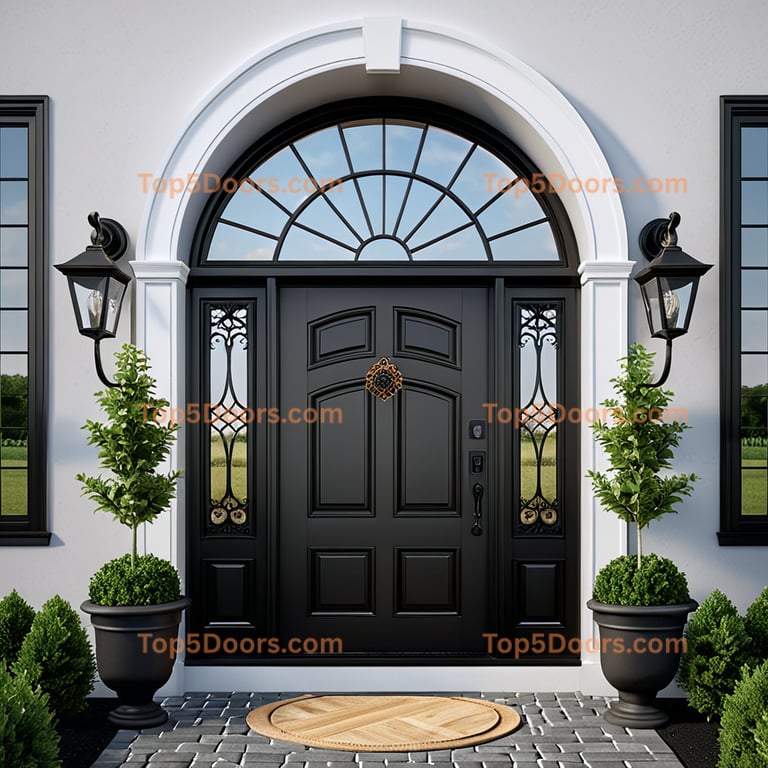 Kentucky wrought iron arched single scandinavian Door