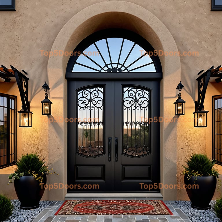 Kentucky wrought iron barn door southwestern Door