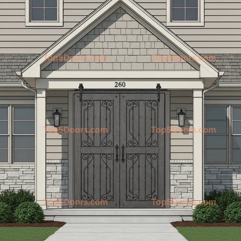 Kentucky wrought iron barn door industrial Door