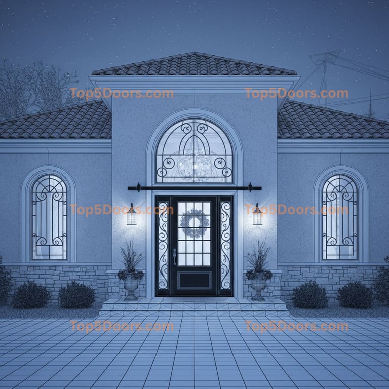 Kentucky wrought iron barn door mediterranean Door