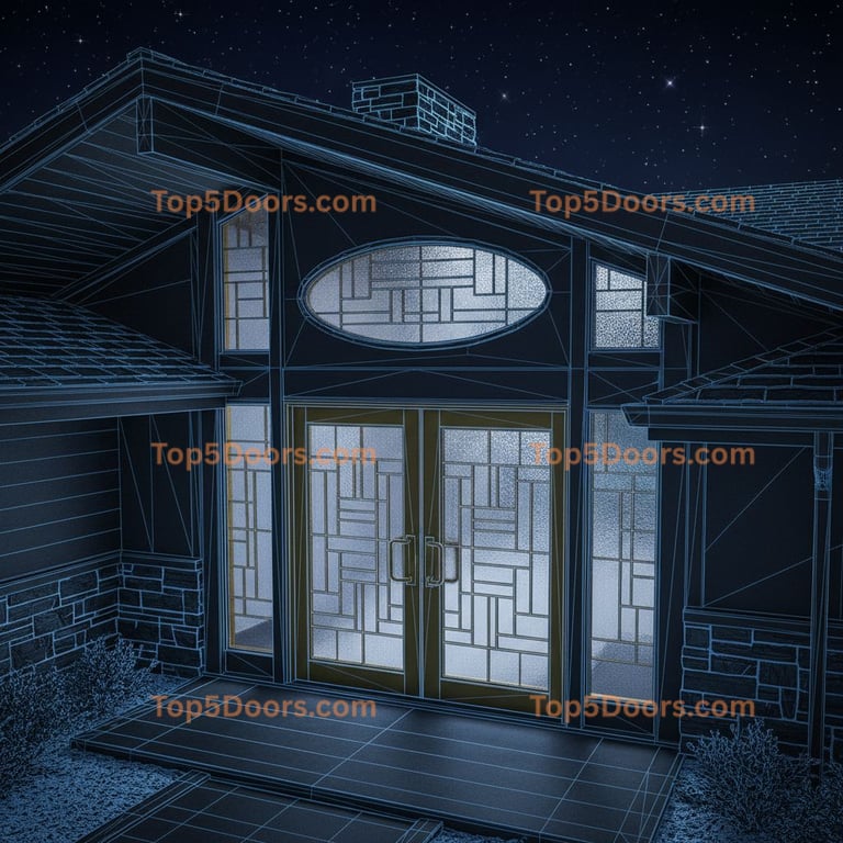 Kentucky wrought iron double mid-century modern Door