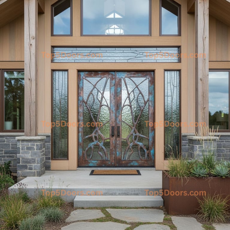 Kentucky wrought iron double scandinavian Door