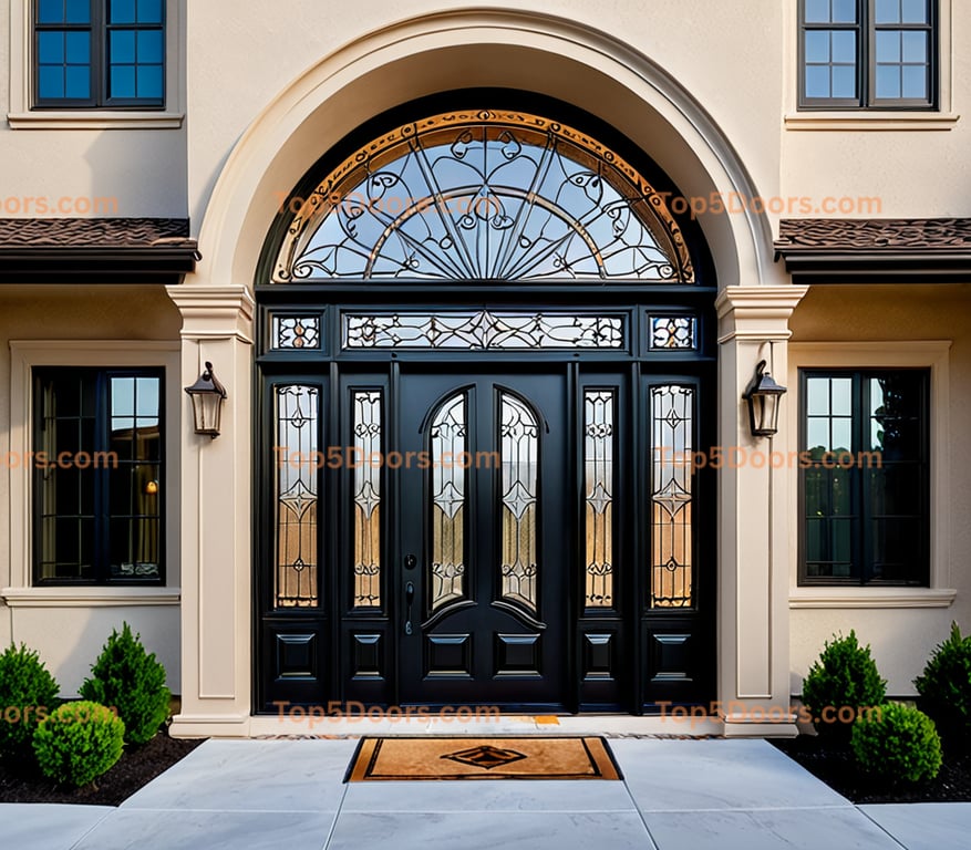 Kentucky wrought iron glass paneled european classic Do