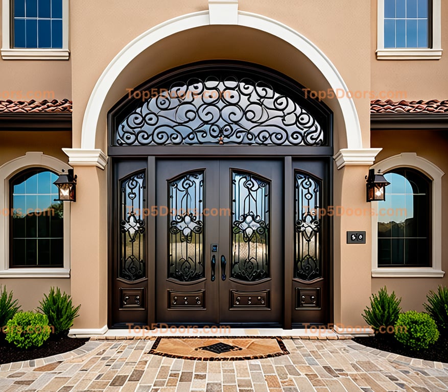 Kentucky wrought iron single mediterranean Door