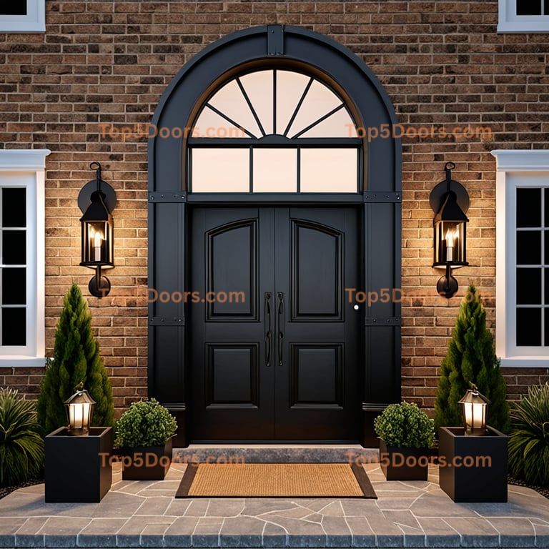 Kentucky wrought iron solid panel mid-century modern Do