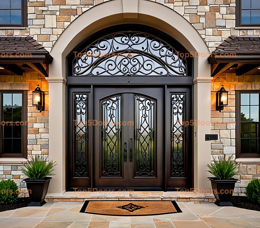 Kentucky wrought iron steel frame mountain lodge Door
