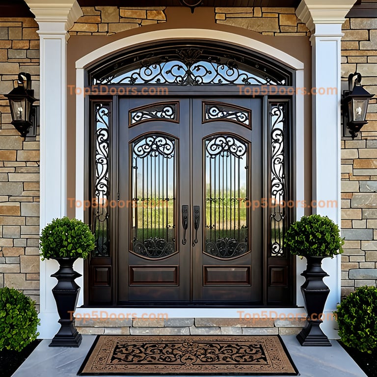 Kentucky wrought iron steel frame craftsman Door