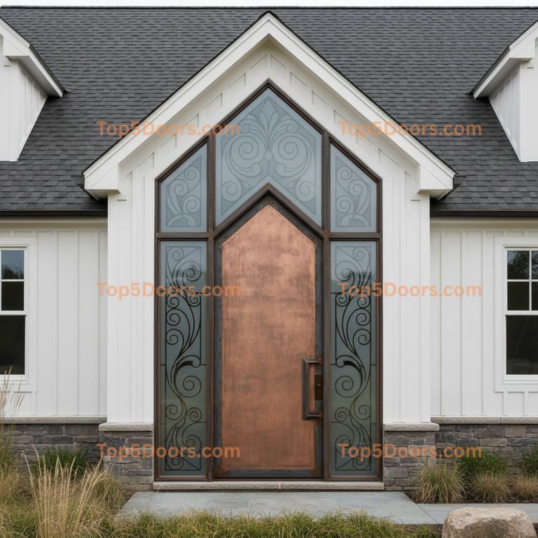 Kentucky wrought iron steel frame cape cod Door