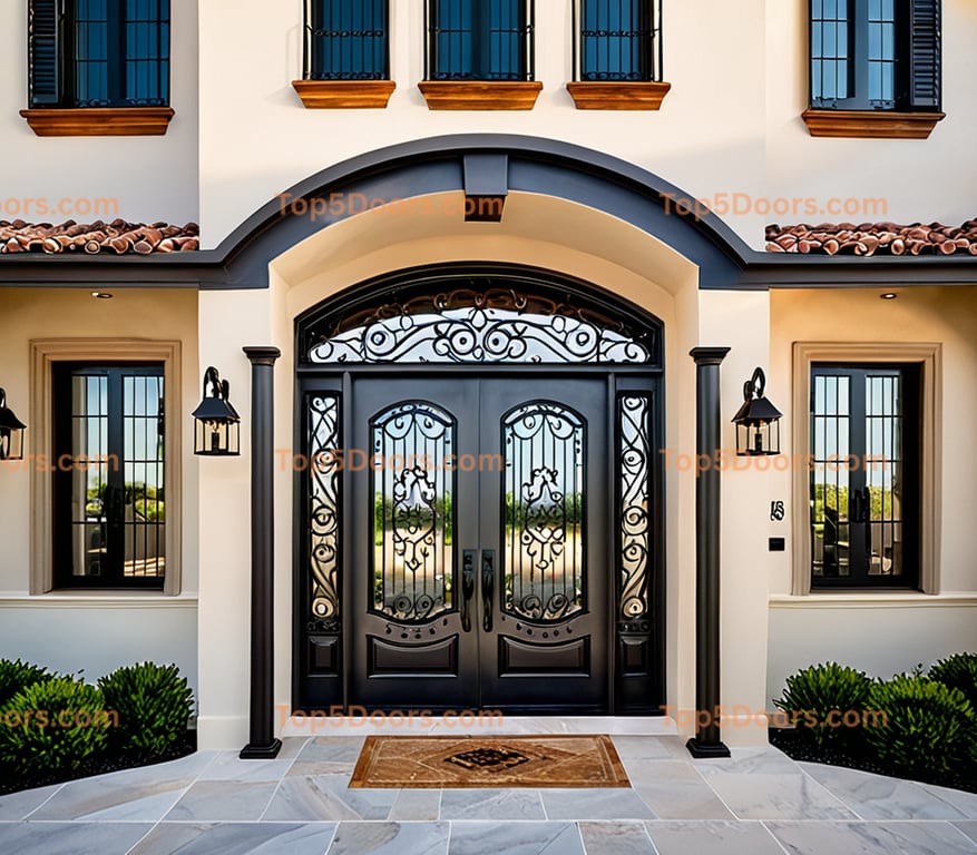 Kentucky wrought iron steel frame spanish colonial Door