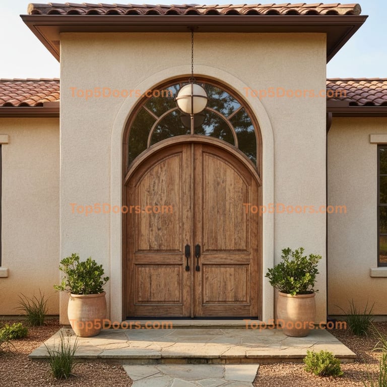 Louisiana arched double mediterranean Door