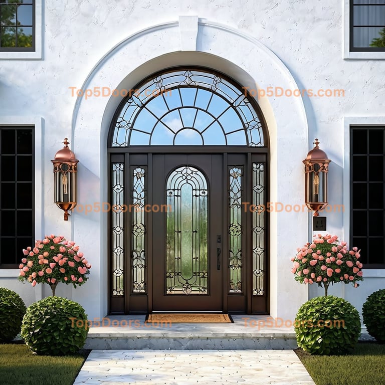 Louisiana wrought iron arched single mid-century modern