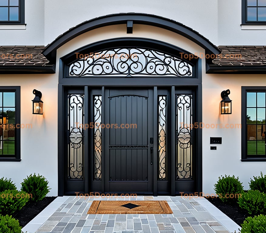 Louisiana wrought iron barn door scandinavian Door