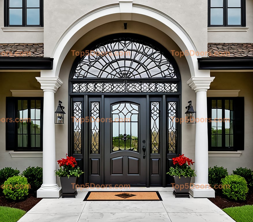 Louisiana wrought iron double traditional american Door