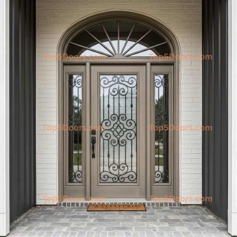 Louisiana wrought iron french door industrial Door