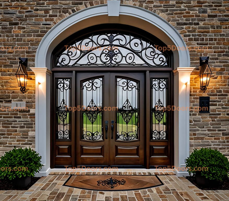 Louisiana wrought iron french door georgian Door