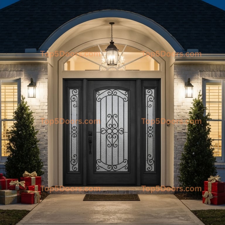 Louisiana wrought iron glass paneled industrial Door