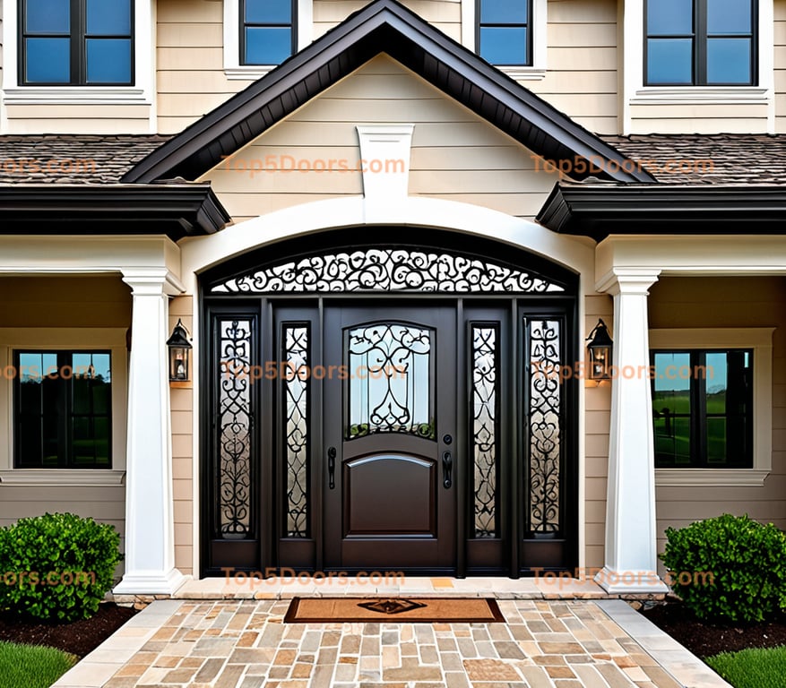 Louisiana wrought iron single cape cod Door