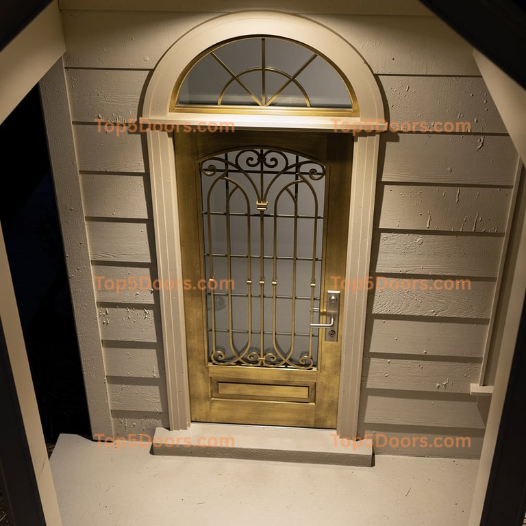 Louisiana wrought iron single coastal Door