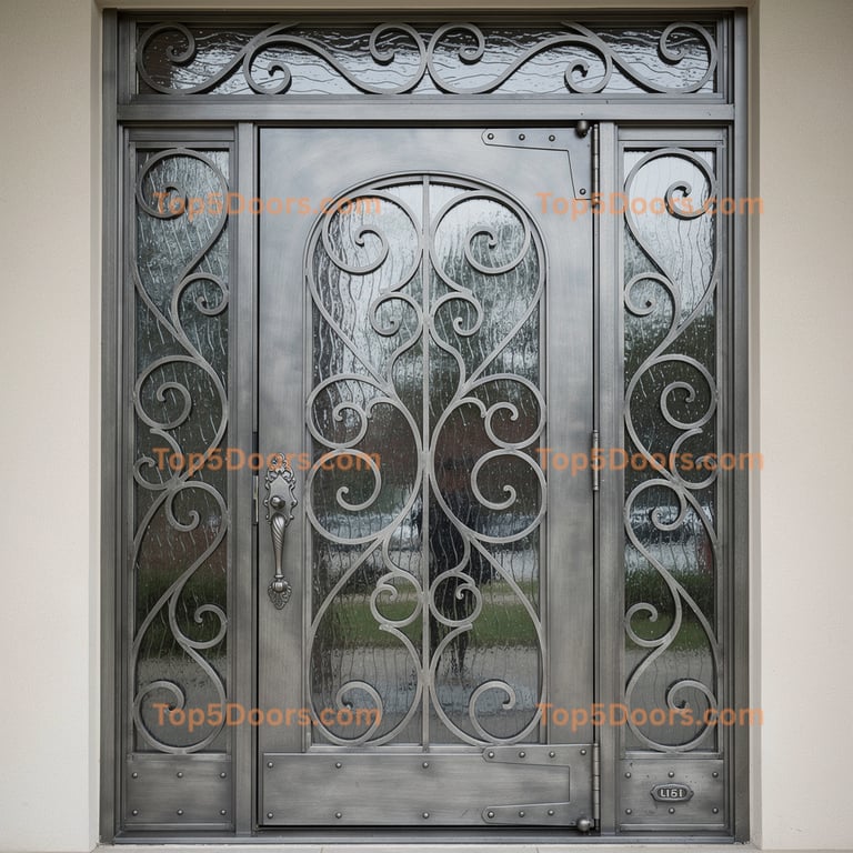 Louisiana wrought iron single georgian Door