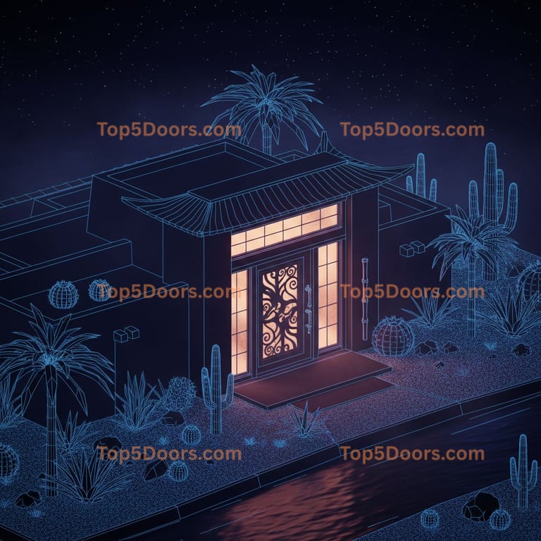 Louisiana wrought iron solid panel southwestern Door