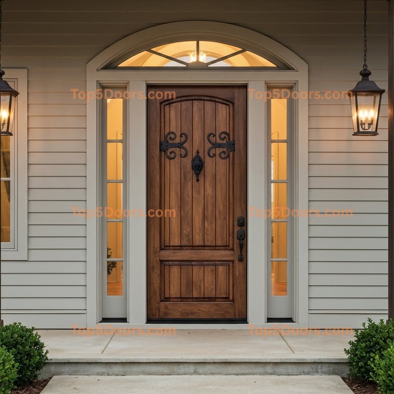 Louisiana wrought iron solid panel scandinavian Door