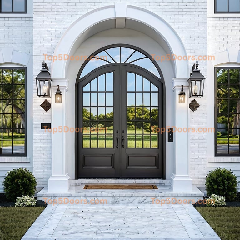 Louisiana wrought iron steel frame minimalist Door