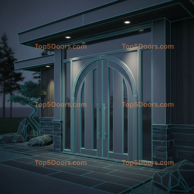 Maine arched double modern Door