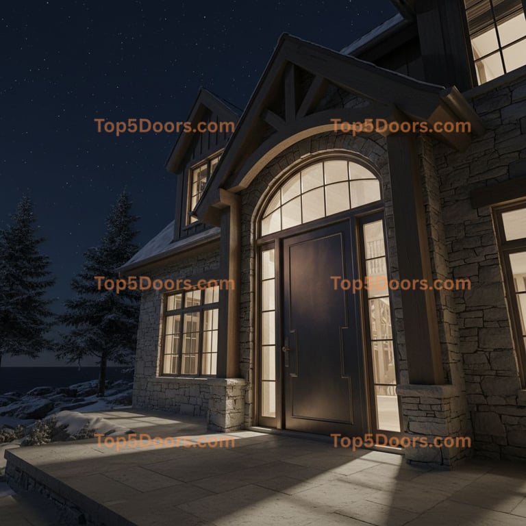 Maine arched single french country Door