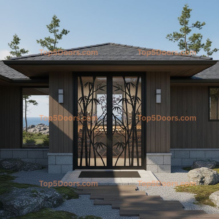 Maine wine cellar door japanese zen Door