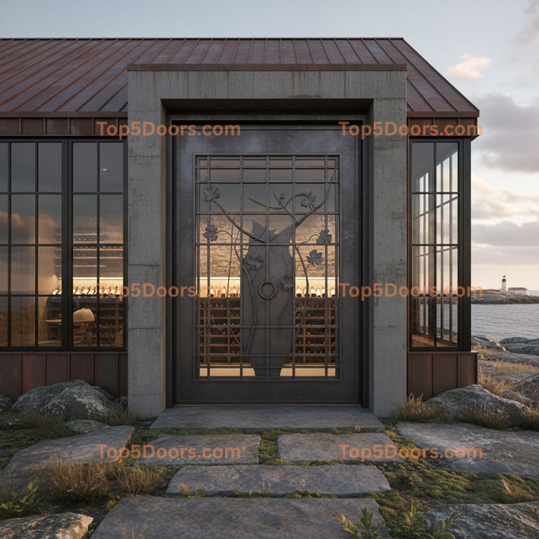 Maine wine cellar door industrial Door