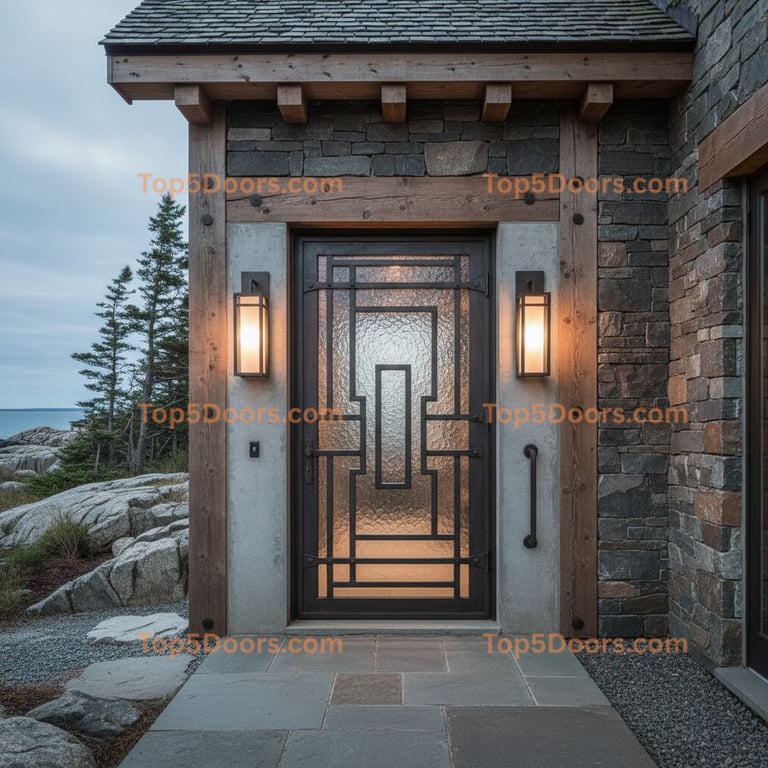 Maine wine cellar door industrial Door