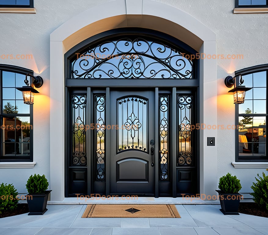 Maine wrought iron arched single industrial Door