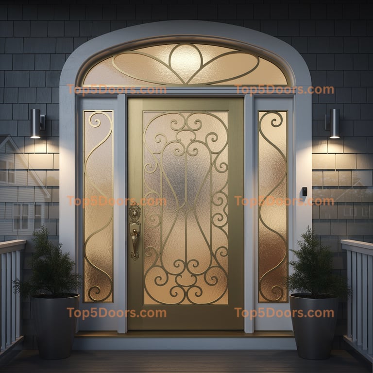 Maine wrought iron barn door traditional american Door