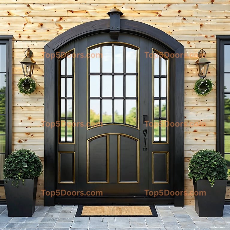 Maine wrought iron barn door korean modern Door