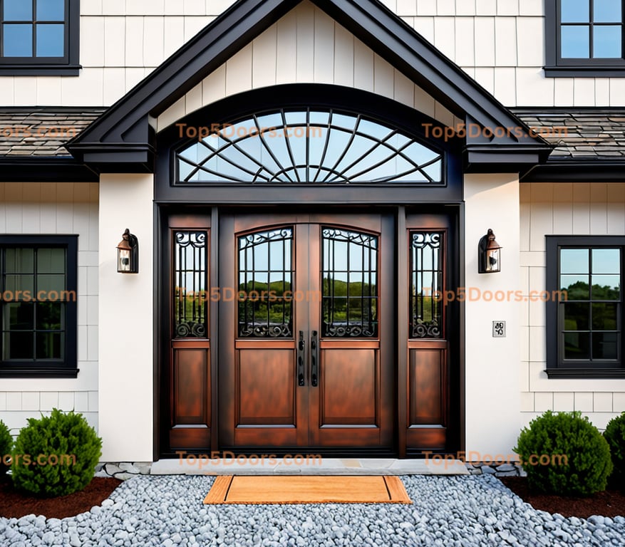 Maine wrought iron barn door korean modern Door