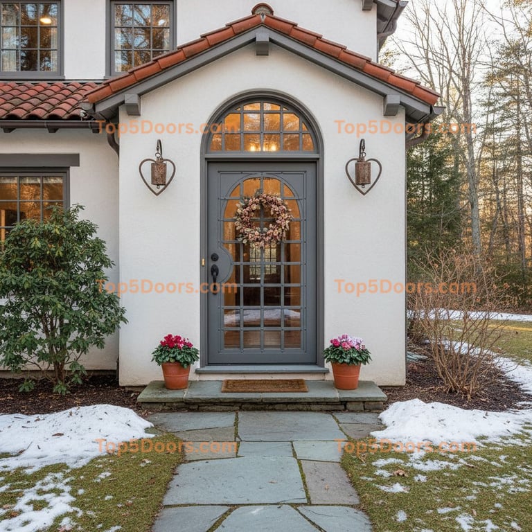 Maine wrought iron french door spanish colonial Door