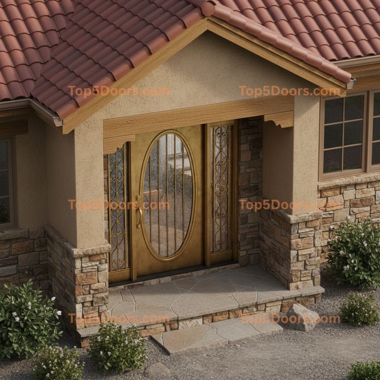 Maine wrought iron single southwestern Door