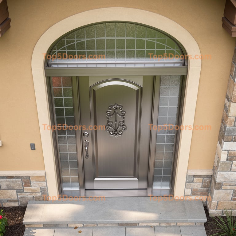Maine wrought iron single mediterranean Door